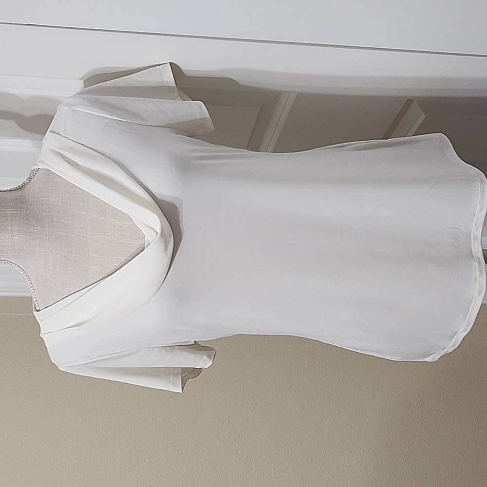 JACLYN SMITH BEAUTIFUL IVORY COWL NECK TOP SZ S New With Tag